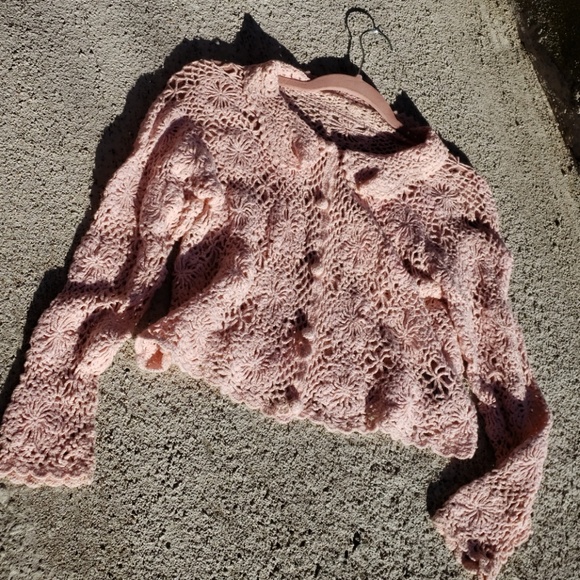 Vintage crocheted x-small cardigan - Picture 4 of 8